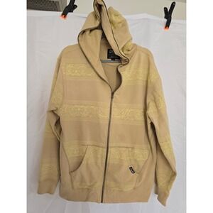 Crooks Castles Mens Tan Paisley Full Zip Hoodie Jacket L G